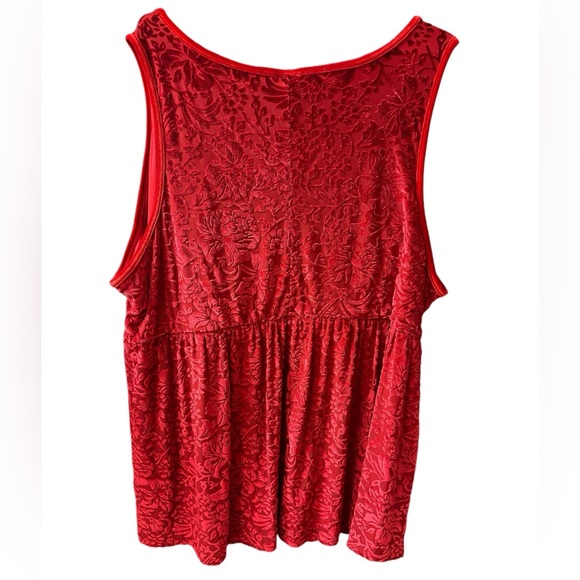 NWT Torrid Red Velvet Peplum Top - Picture 6 of 6